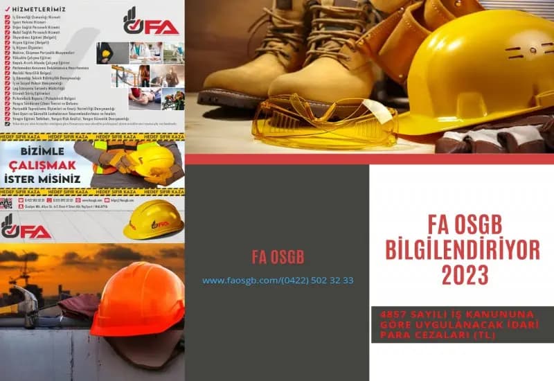 4857 SAYILI İŞ KANUNUNA GÖRE UYGULANACAK İDARİ PARA CEZALARI (TL)